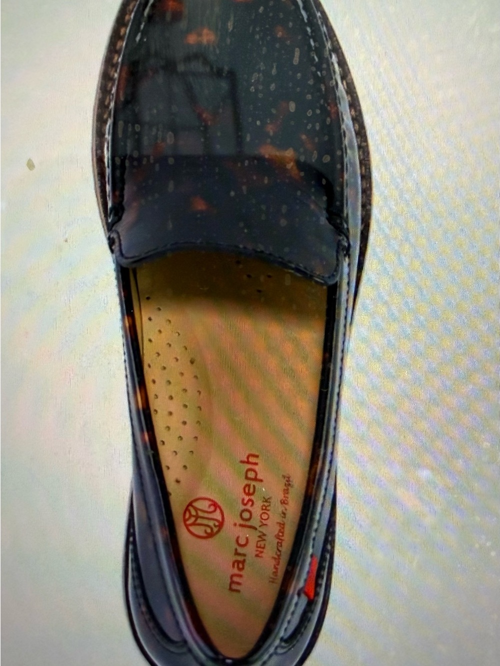 Women’s tortoise shell Patent Leather Lug-Sole Loafers 8.5 - Picture 3 of 6